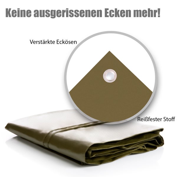 BigDean Abdeckplane 3x4m 90g/m² wasserdicht – reißfeste Gewebeplane Allzweckplane mit verstärkten Ösen – UV- und witterungsbeständige Abdeckfolie – vielseitige Schutzplane für Holz Pool, Auto