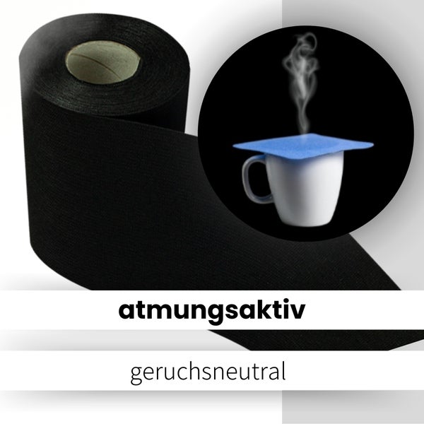 Sensalux Tischläufer, Länge: 25m, stoffähnliches Vlies, Breite: 15cm, Schwarz