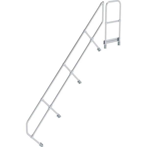 Günzburger Steigtechnik zweiter Handlauf für Treppe mit Plattform 45° mit 11 Stufen - 600511