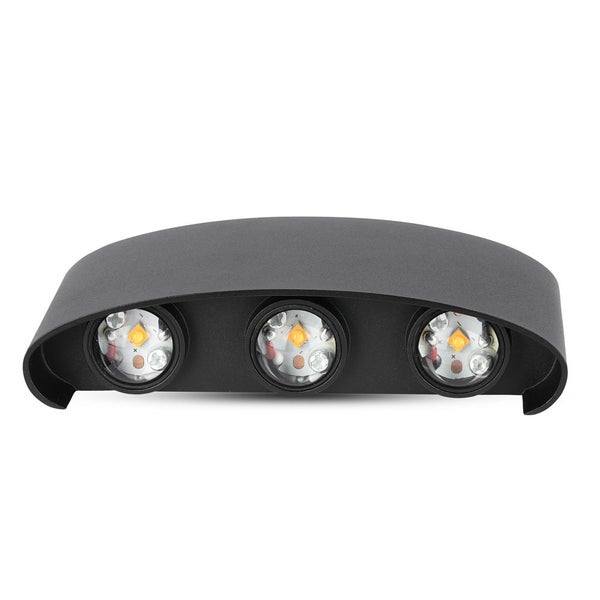 V-TAC VT-846-B - Schwarze LED-Wandleuchten - halb-oval - Bridgelux - IP54 - 6W - 540 Lumen -
