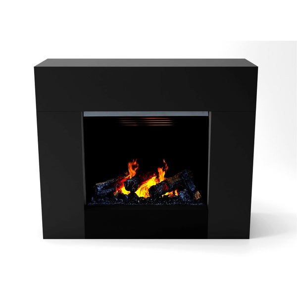 GLOW FIRE Elektrokamin 'Kronos Opti Myst' | Wasserdampf Kamin mit Heizung inkl. Holz in weiß als Raumteiler | HxBxT: 90x120x40 cm