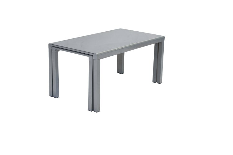 Gartentisch, flexibel ausziehbar, 160 (320) x 78/75 cm, Silber, Aluminium