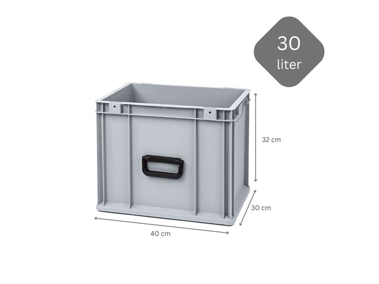 PROREGAL Spar Set 4x Eurobox Nextgen Portable Uno HxBxT 32 x 30 x 40 cm 30 Liter Eurobehälter Transportbox Transportbehälter Stapelbehälter