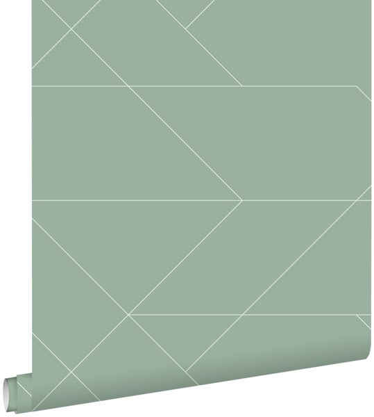 ESTAhome Tapete grafische Linien Mintgrün - 0,53 x 10,05 m - 139453