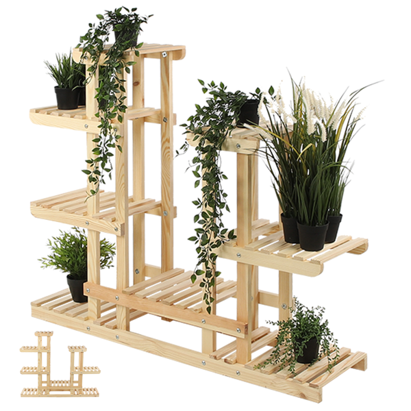 Blumenständer FLORANGE HxBxT 116x95x25cm 8 Ablagen Kieferholz Natur unbehandelt
