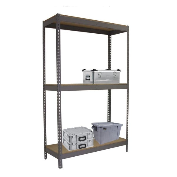 PROREGAL Schwerlastregal Mid Wood Yeti Three HxBxT 150 x 120 x 75 cm Fachlast 400 kg Grau