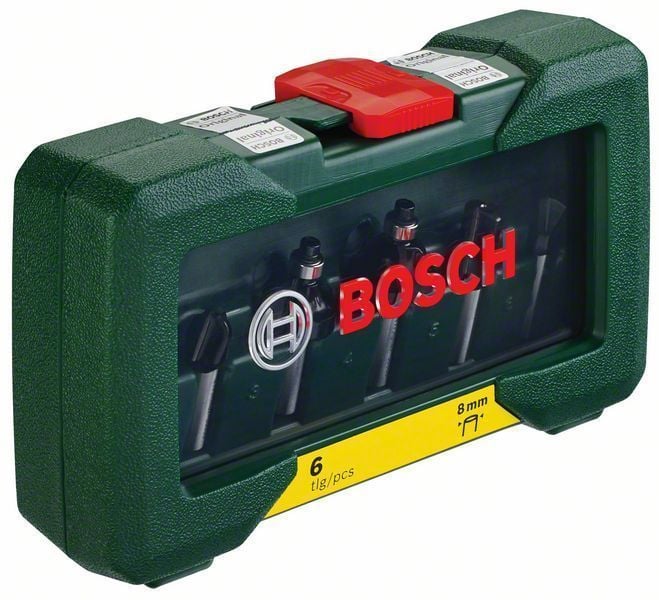 Bosch Fräser-Set-HM 6tlg. Durchmesser: 8 mm Schaft - 2607019463