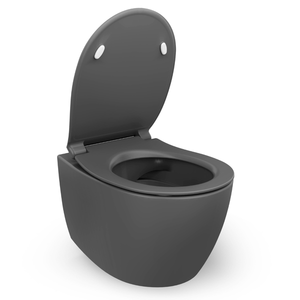 Isvea WC Toilet Badezimmer Wand-WC Anthrazit mit Softclose-Sitz