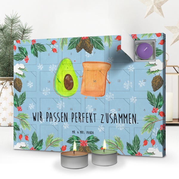 Mr. & Mrs. Panda Duftkerzen Adventskalender Avocado Toast - Blau Pastell