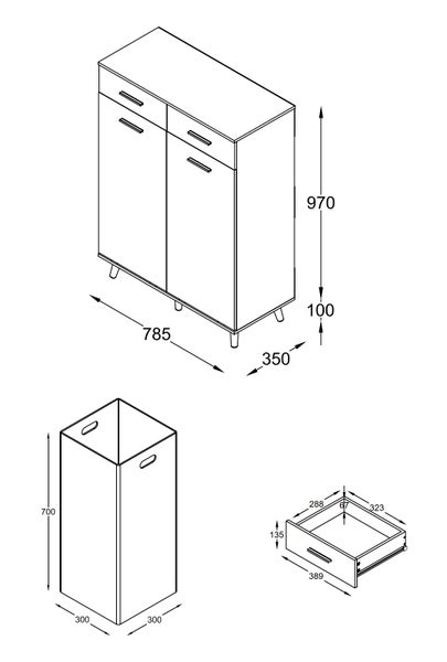 Wäscheschrank Wäschetruhe Wäschebox Landos L