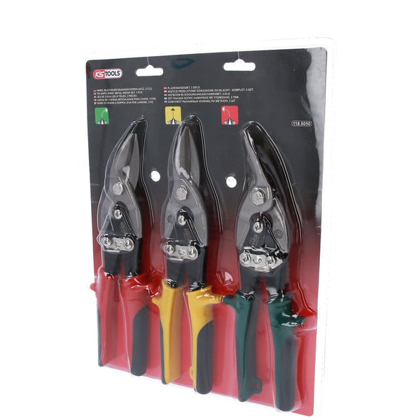 KS Tools Hebeldurchgangsscheren Set, drei Stück
