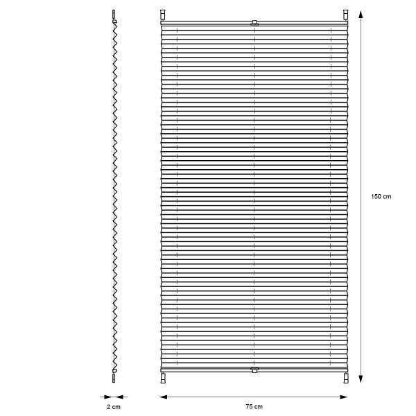 ECD Germany Plissee 75 x 150 cm - Creme - Klemmfix - EasyFix - ohne Bohren - Sonnen- und Sichtschutz - für Fenster und Tür - inkl. Befestigungsmaterial - Jalousie Faltrollo Fensterrollo Rollo