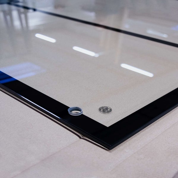 Loft Glasschiebetür 1025x2200mm satiniert 10 Felder schwarz Glas Tür Komplettset mit Stabgriff