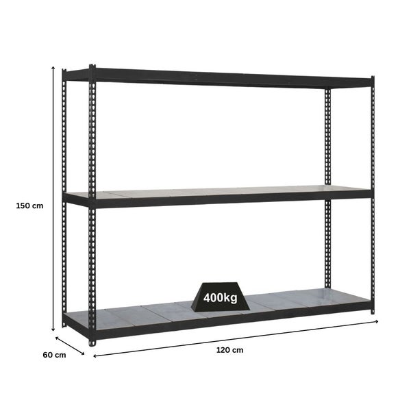 PROREGAL Schwerlastregal Mid Metal Yeti Three HxBxT 150 x 120 x 60 cm Fachlast 400 kg Anthrazit