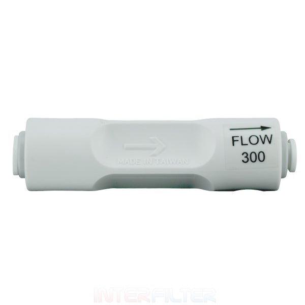 Durchflussbegrenzer fuer Umkehrosmoseanlage mit dreihundert Milliliter pro Minute Durchflussrate
