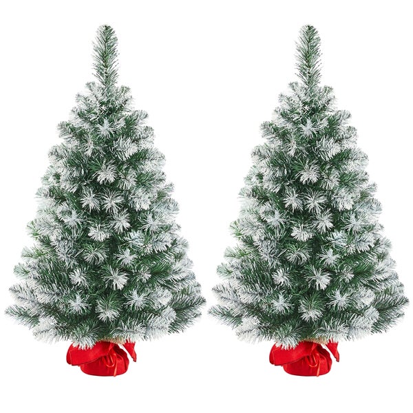 Yaheetech 90 cm Weihnachtsbaum mit Schnee , Grün