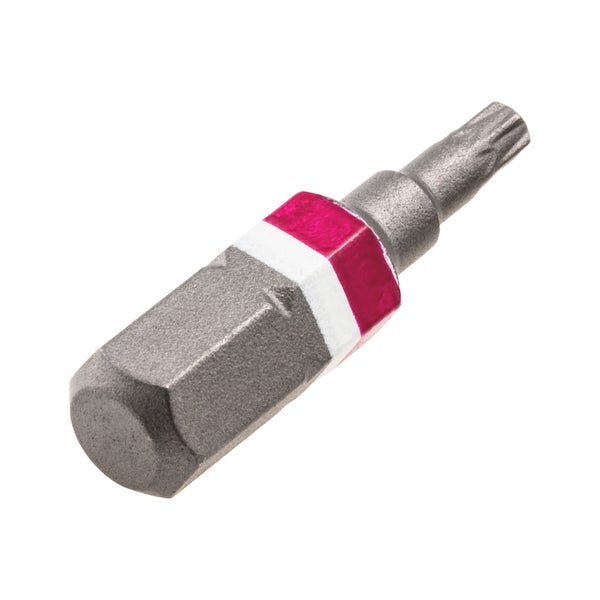 Torx-Schrauberbit mit Sechskantschaft und farbiger Markierung.