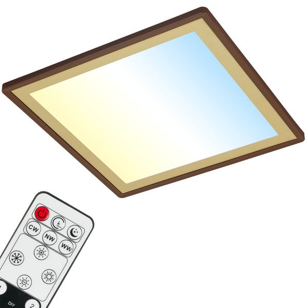 LED Panel Deckenlampe Deckenleuchte Backlight slim 22W braun gold Briloner