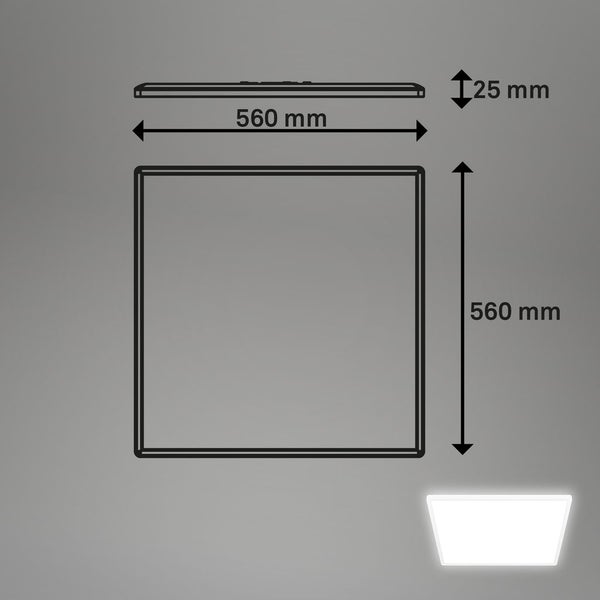 Briloner Tava LED Deckenlampe, Indirektes Licht, Flach, Neutralweißes Licht, Weiß, 56 x 56 x 3 cm