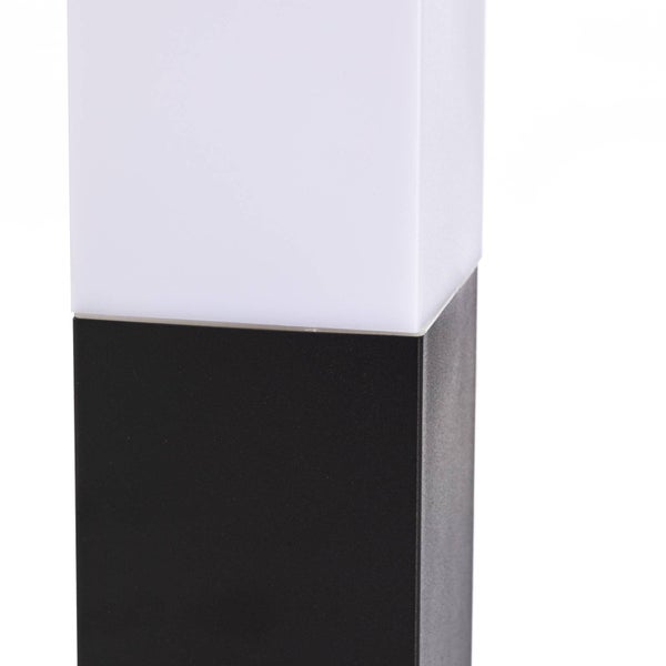 Lindby Außenleuchte Honula (spritzwassergeschützt (Modern) in Schwarz aus Edelstahl (1 flammig, E27) - Wegeleuchte Pollerleuchte Wegelampe Sockelleuchte
