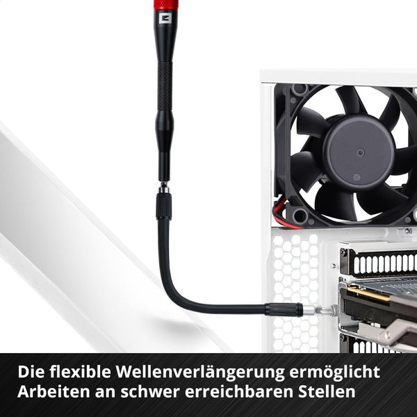 Original Einhell 66-tlg. Präzisions- und Elektronik-Reparatur-Set (mit Präzisionsbits, Präzisionsstecknüssen, Schraubendreher-Bithalter, flexibler 150-mm-Verlängerung, Adapter)
