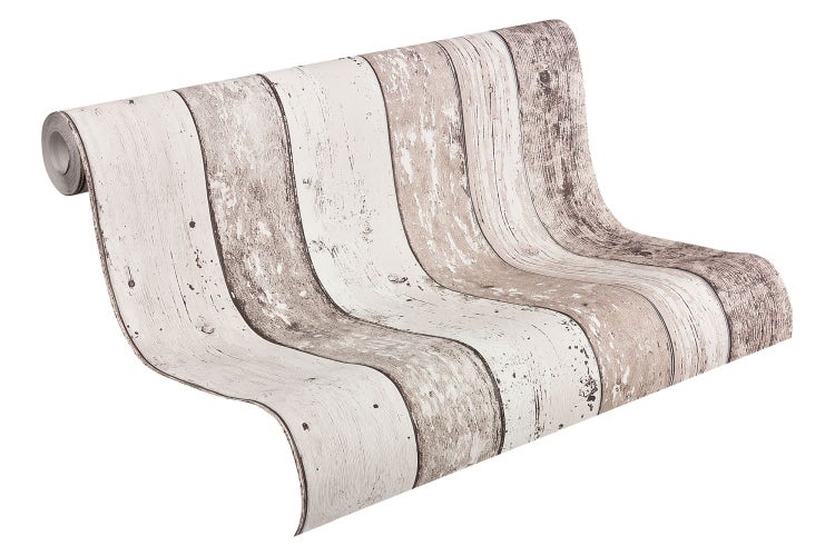 Nahaufnahme einer Tapete in Holzoptik