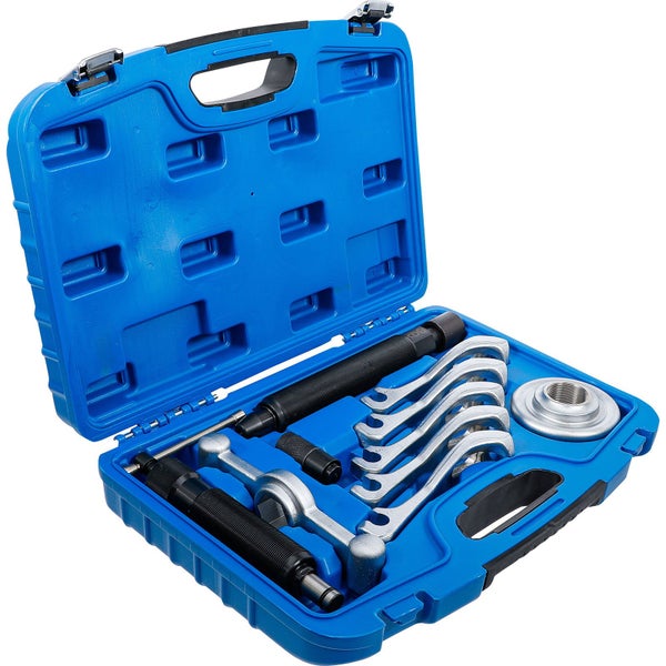 Werkzeugsatz mit Ausziehern und Zubehör in blauem Werkzeugkoffer