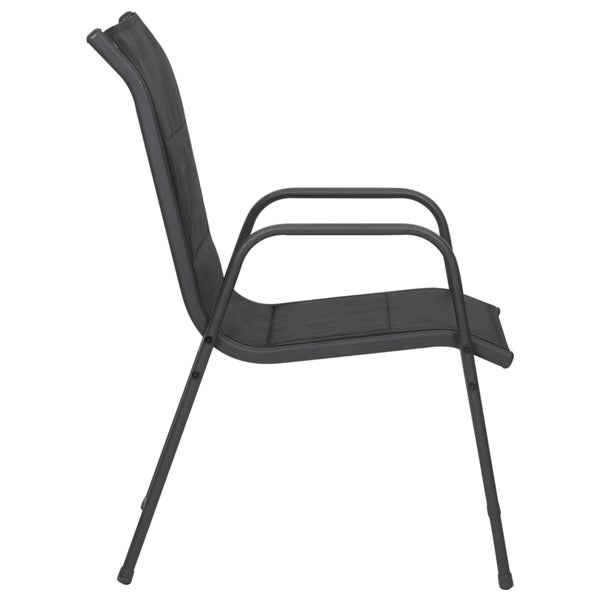 Gartenstühle 4 Stk. Stahl und Textilene Schwarz