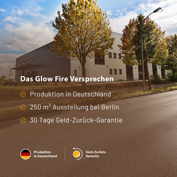 Glow Fire Elektrokamin 'Rhea 127' | LED Standkamin in schwarz mit Heizung (1500 W) | HxBxT:  97x178x33 cm