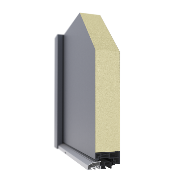 Querschnitt einer Haustür mit Dämmung