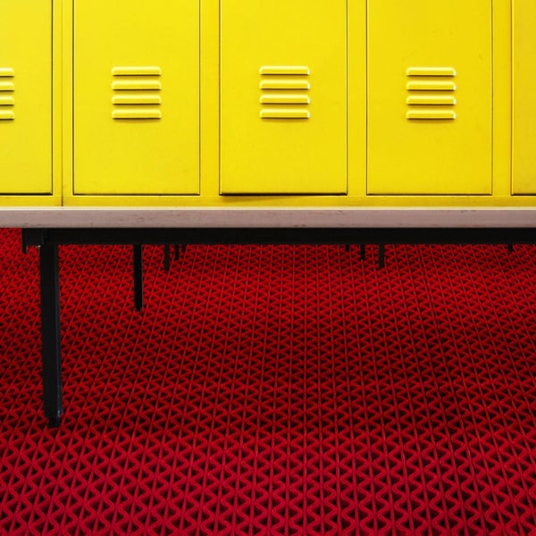 FLOORDIREKT Hygienematte für Barfußzonen - UV beständig - Rot - 90 x 400 cm