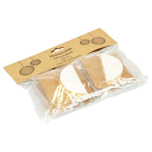 Dekoration Wabenball Set mit vier Stück, Größe circa sieben Zentimeter, kreativ handgefertigt