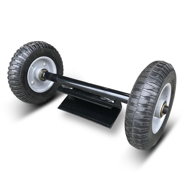 Transportachsen-Set mit zwei Rädern und schwarzer Halterung