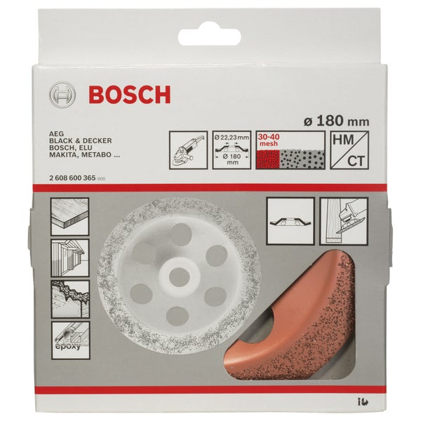 Bosch Hartmetalltopfscheibe, 180 x 22,23 mm, fein, schräg -2608600365