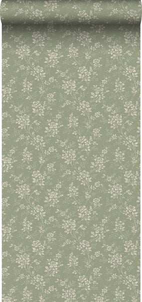 Borastapeter Tapete Blumenmuster Grün - 53 cm x 10.05 m - 661035