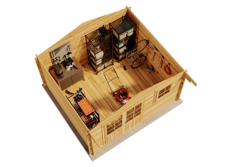 Alpholz Gartenhaus Holz und Gerätehaus Roger-34 Imprägniert aus Holz Gartenhaus mit 34 mm Wandstärke Gartenhütte Geräteschuppen Satteldach