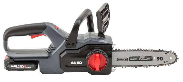 AL-KO Akku-Kettensäge 18 Volt mit Oregon-Schwert und 2,5 Amperestunden Akku.