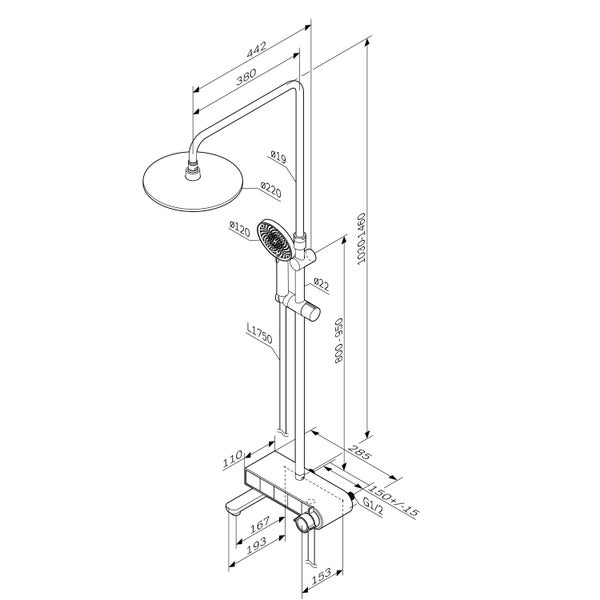 AM.PM Duschsäule inkl. Thermostat F07XB300 X-Joy