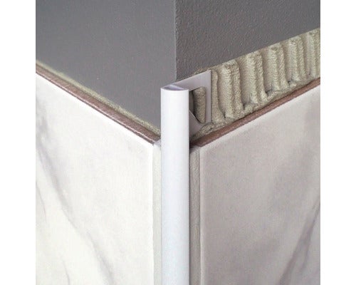 Viertelkreis-Abschlussprofil Dural Durondell DRAC 630 Länge 250 cm Höhe 6 mm Aluminium weiß pulverbeschichtet