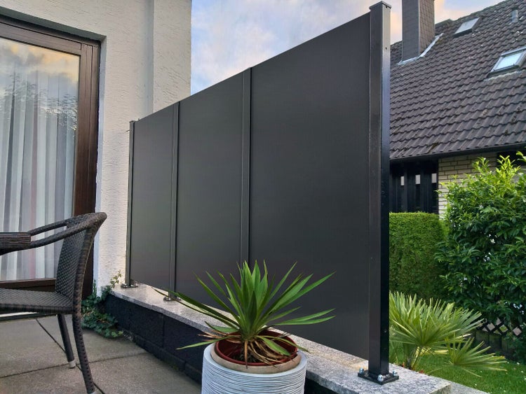 Sichtschutzwand ELEO Pesa 60 x 158 cm - Metall pulverbeschichtet anthrazit