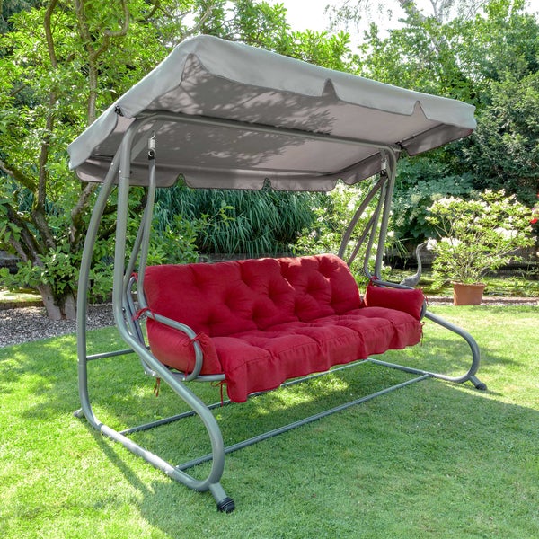Beautissu Flair HS Hollywoodschaukelauflage 180x50x8cm Rot