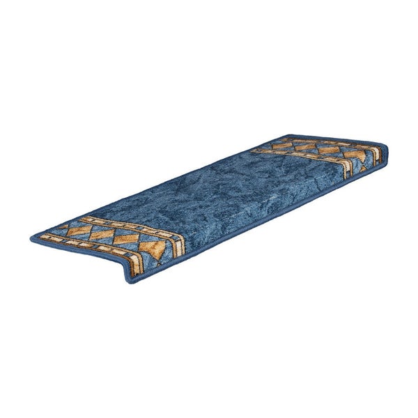FLOORDIREKT Stufenmatte Rügen - Selbstklebend - Strapazierfähig - Blau - Rechteckig - 65 x 23,5 cm
