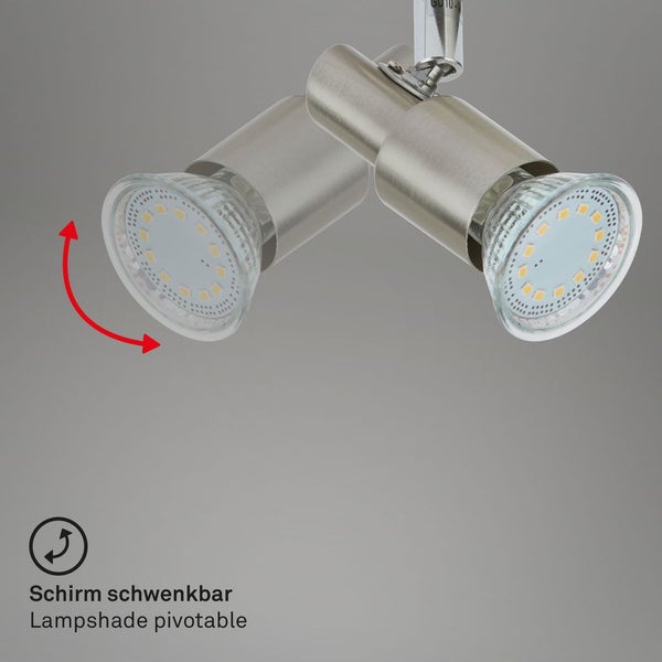 LED Deckenleuchte Spotleuchte dreh-& schwenkbar 3xGU10 9W Matt-Nickel Briloner