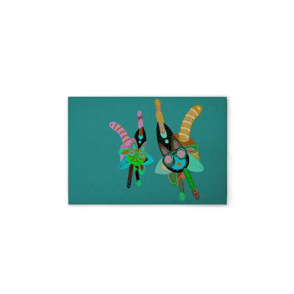 Leinwandbild mit Katzenmotiv im bunten Design