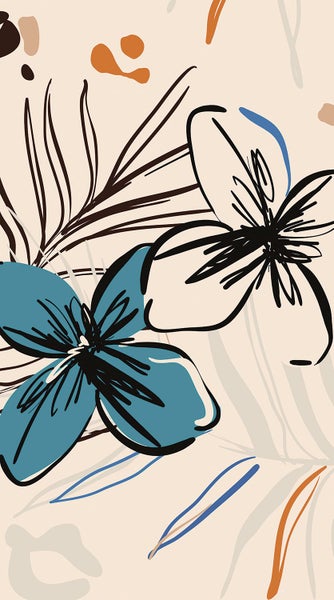 Illustration von Blumen und Blättern