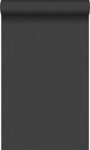 Origin Wallcoverings Tapete Leinen-Optik Schwarz - 53 cm x 10.05 m - 346627