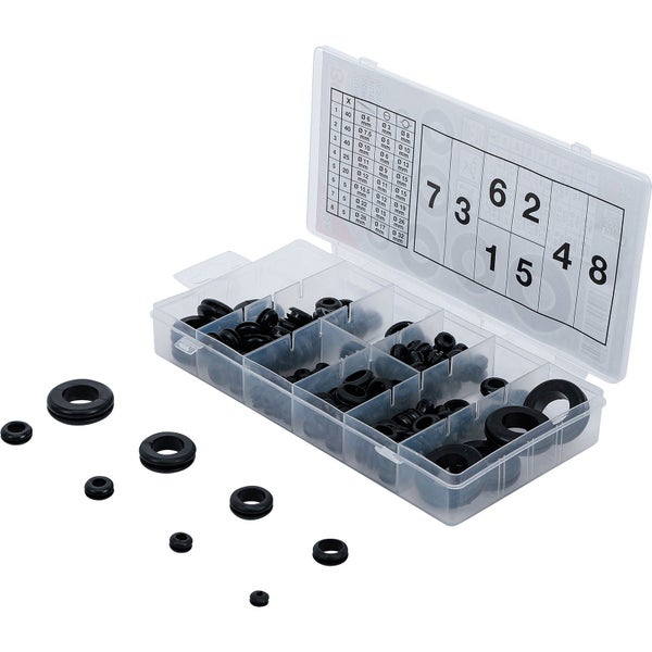 BGS Gummi-Durchgangstüllen-Sortiment metrisch 180tlg. - 8125