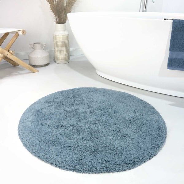 Badteppich Blau Ole WECONhome Basics 90 cm rund
