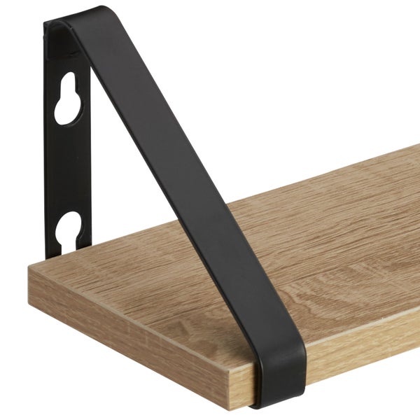 3er Set Wandregal tectake Cowell Höhe 12 cm Industrial Style Industrial Holz hell, Eiche Sonoma