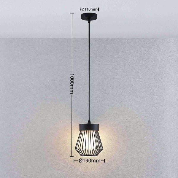 Lindby Außenleuchte Vajana (spritzwassergeschützt (Retro, Vintage Antik) in Schwarz aus Aluminium (1 flammig E27) - Pendelleuchte außen